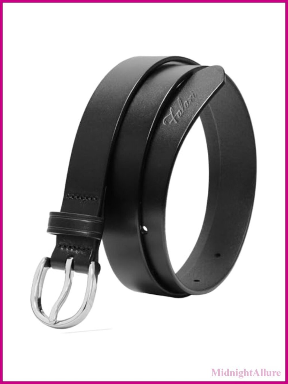 Top Grain Leather Women's Belt 1 Inch Width Classic Style for Jeans Pants